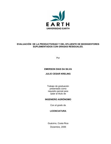 UNIVERSIDAD EARTH EVALUACIÓN DE LA PRODUCTIVIDAD Y ...