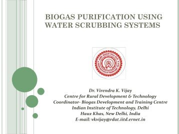 biogas purification using water scrubbing systems - Indian Institute ...