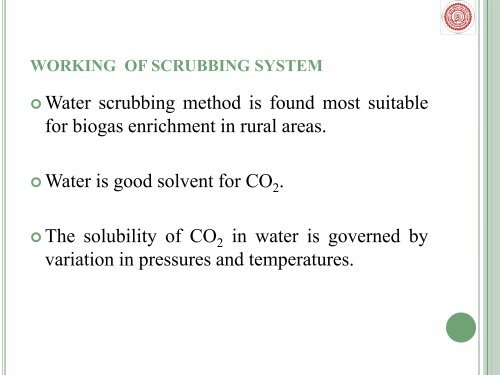 biogas purification using water scrubbing systems - Indian Institute ...