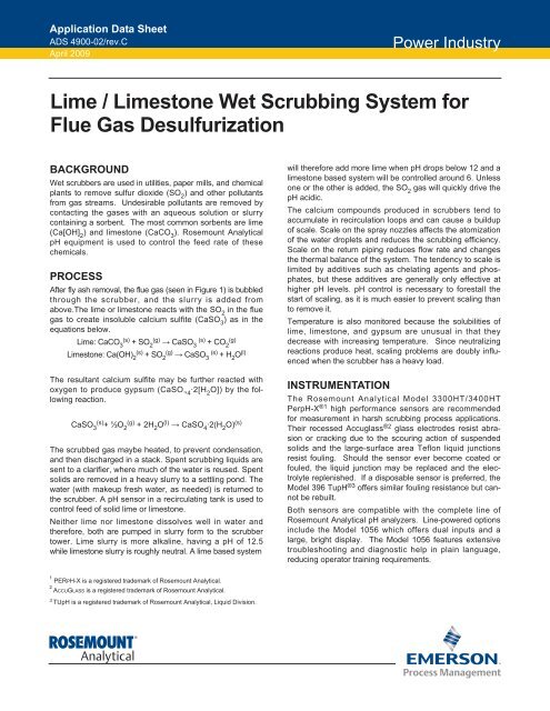 Lime/Limestone Wet Scrubbing System for - Emerson Process ...