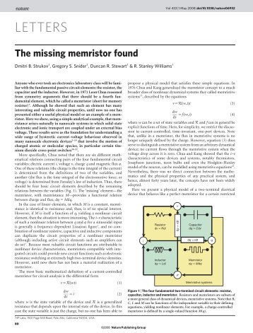 The missing memristor found
