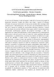 Abstract, indice, bibligorafia della tesi - La Citta' dei Cittadini