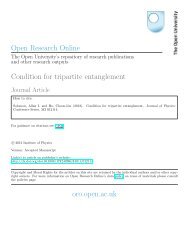 Open Research Online Condition for tripartite entanglement oro ...