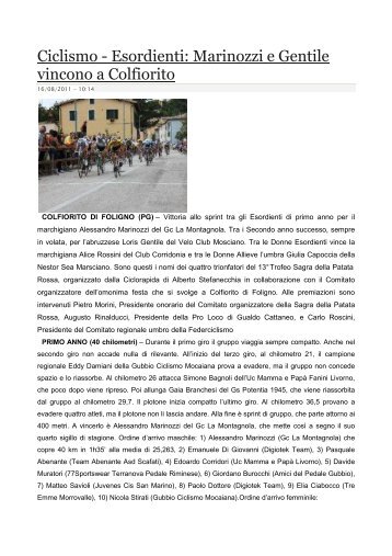 Ciclismo Colfiorito - Pro Loco Gualdo Cattaneo
