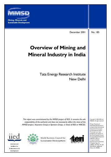 Overview of Mining and Mineral Industry in India - IIED ...