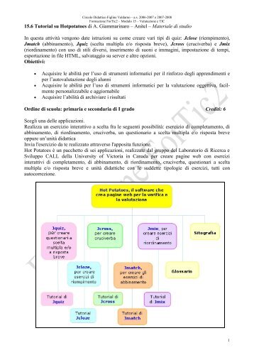 15.6 Tutorial su Hotpotatoes di A. Giammarinaro - Circolo Didattico ...