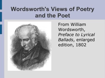 Wordsworth's Views of Poetry and the Poet - marilena beltramini