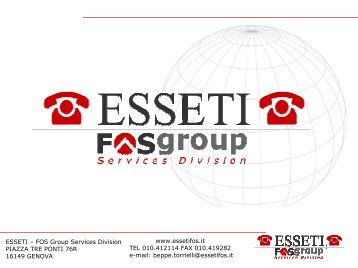 Scheda Servizi Outbound - Esseti Fos Group Services Division