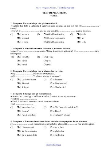 TEST DI PROGRESSO - Edilingua