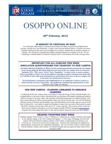 OSOPPO ONLINE - International School of Milan