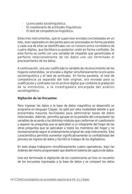 Perfil sociolingüístico de comunidades mapuche de la ... - Educarchile