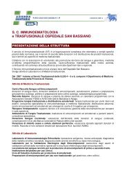 S. C. IMMUNOEMATOLOGIA e TRASFUSIONALE ... - Azienda ULSS 3