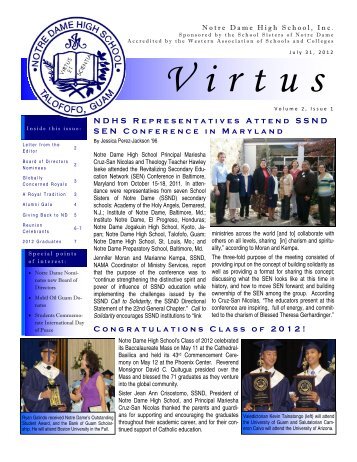 Virtus - Summer 2012 - Notre Dame High School