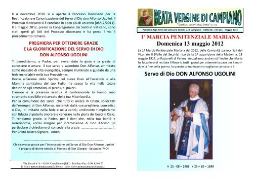A. 06 – n 01 [31] – maggio 2012 - Unità Pastorale Madonna di ...