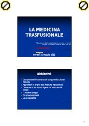 LA MEDICINA TRASFUSIONALE