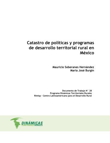 Catastro de políticas y programas de desarrollo territorial ... - Rimisp