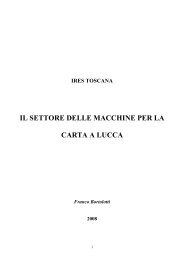 il settore delle macchine per la carta a lucca - Ires Toscana