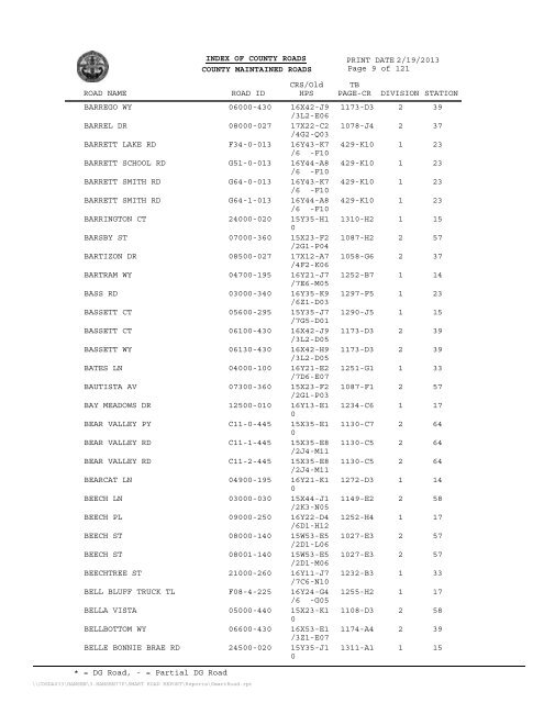 Crystal Reports ActiveX Designer - SmartRoad.rpt - County of San ...