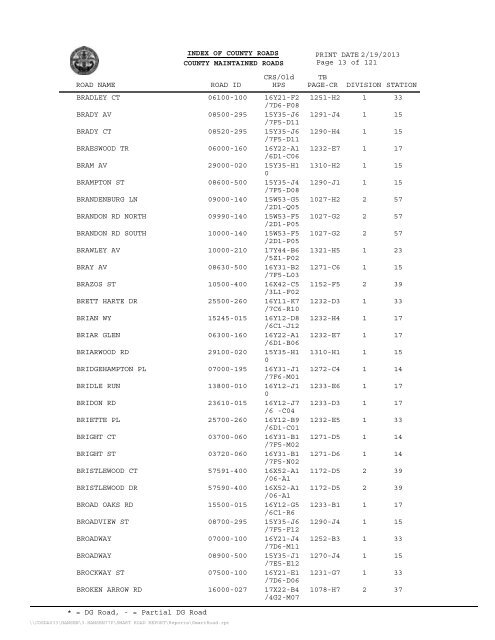 Crystal Reports ActiveX Designer - SmartRoad.rpt - County of San ...