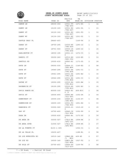 Crystal Reports ActiveX Designer - SmartRoad.rpt - County of San ...