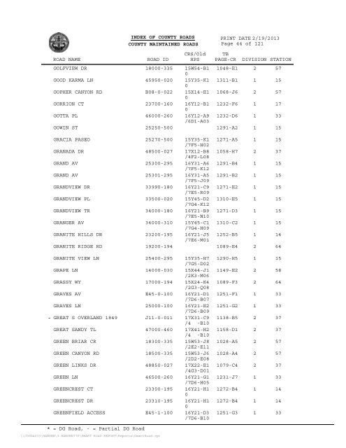 Crystal Reports ActiveX Designer - SmartRoad.rpt - County of San ...