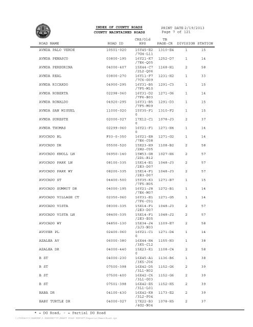 Crystal Reports ActiveX Designer - SmartRoad.rpt - County of San ...