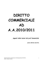 DIRITTO COMMERCIALE - Sharenotes