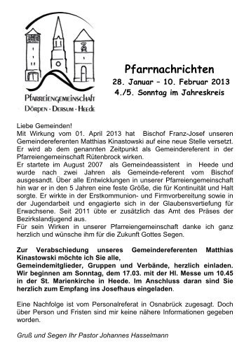 Pfarrnachrichten ab 28.01.2013 - St. Vitus Dörpen