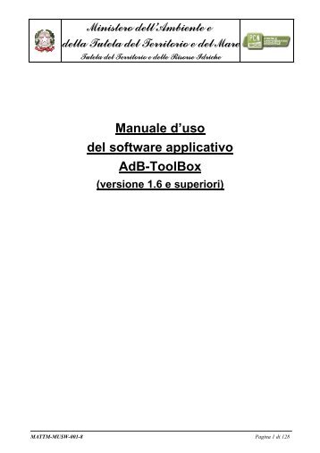 software applicativo AdB-ToolBox - Ministero dell'Ambiente