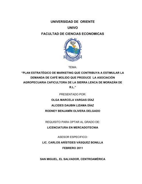 Portada, índice e introducción - Universidad de Oriente