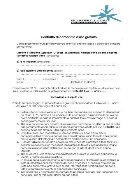 Comodato Tablet Studentipdf Luosi