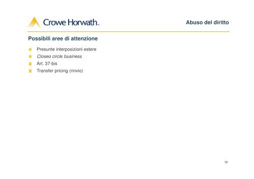 Business Restructuring - Crowe Horwath International