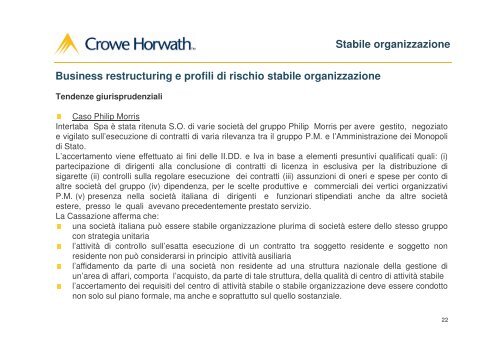 Business Restructuring - Crowe Horwath International