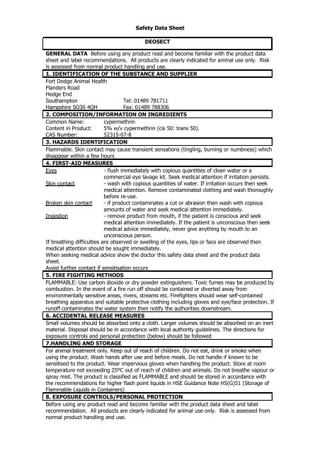 Safety Data Sheet - Mole Valley Farmers