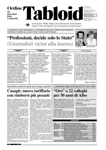 Gennaio 2004 - Ordine dei Giornalisti