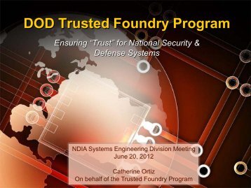 DOD Trusted Foundry Program - National Defense Industrial ...