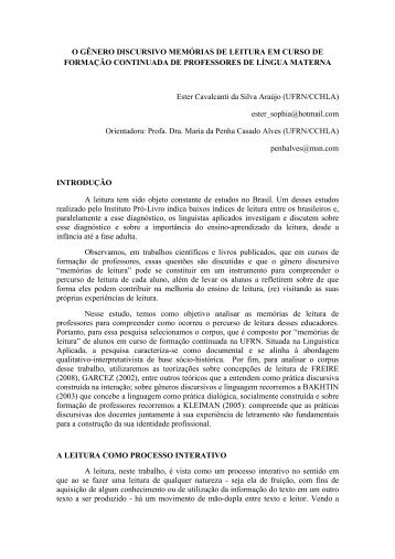 Ester Cavalcanti da Silva Araújo - cchla