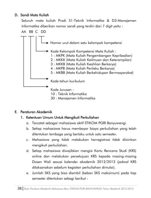 Buku Panduan Akademik 2012-2013 - Stikom Banyuwangi