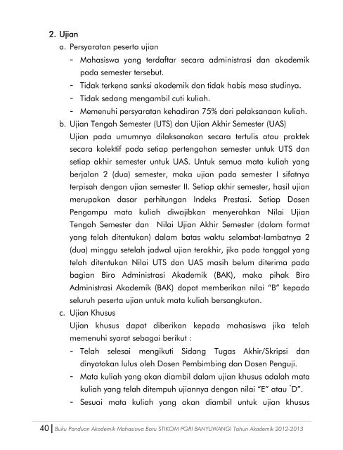 Buku Panduan Akademik 2012-2013 - Stikom Banyuwangi