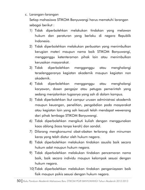 Buku Panduan Akademik 2012-2013 - Stikom Banyuwangi