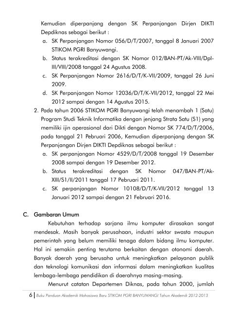 Buku Panduan Akademik 2012-2013 - Stikom Banyuwangi