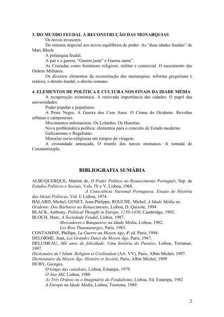 histria medieval (poltica e cultura) - Faculdade de Letras da ...