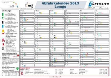 Abfuhrkalender 2013 Lemgo