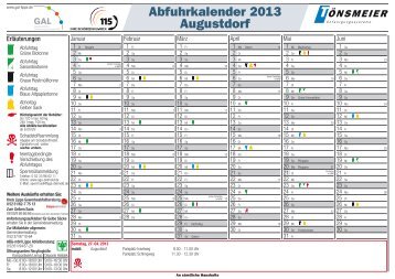 Abfuhrkalender 2013 Augustdorf