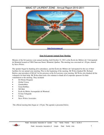St Lawrence Zone Meeting Minutes 2011 - Model Aeronautics ...