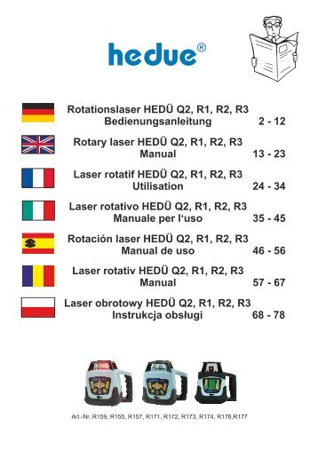 Rotationslaser HEDÜ Q2, R1, R2, R3 Bedienungsanleitung 2 - 12 ...