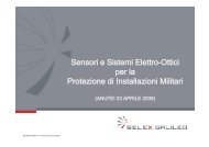 Sensori e Sistemi Elettro-Ottici per la Protezione di Installazioni Militari