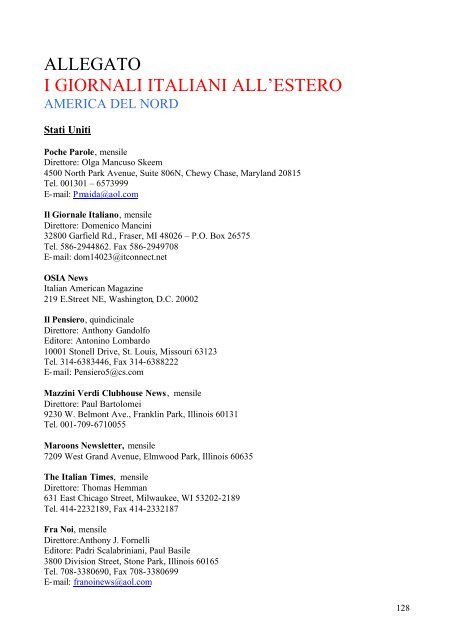 elenco giornali all'estero .pdf - Cnel