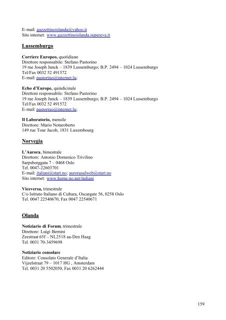 elenco giornali all'estero .pdf - Cnel