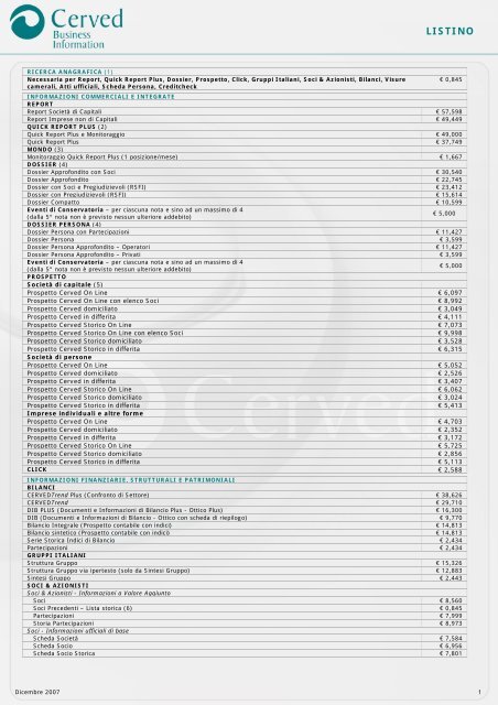 RETEAFFARI Servizi Telematici per le Imprese - MODULO ... - Cerved